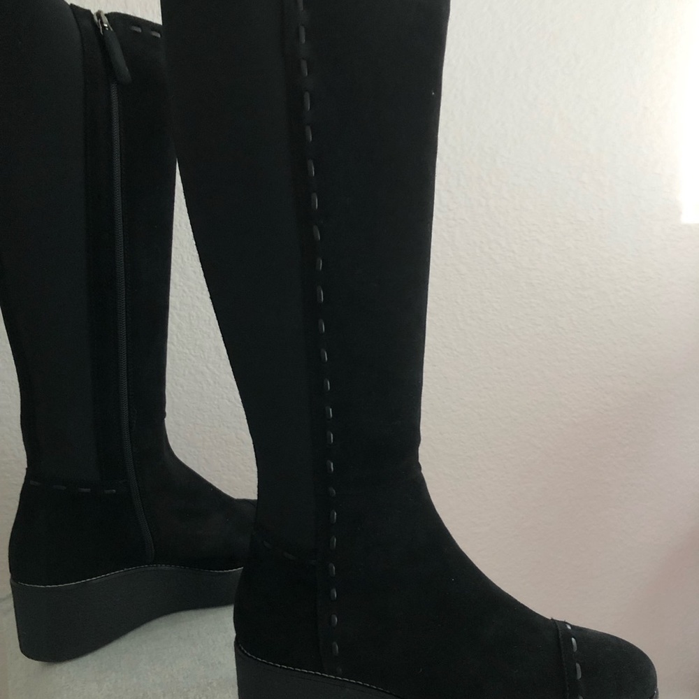 New Aquatalia Venus Black Tall Boots, Size 9.5 - Picture 6 of 13